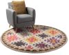 Rug Casa Multicolour/Beige ø 120 cm round