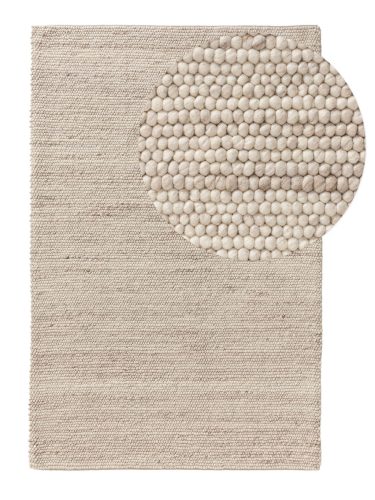 Wool Rug Beads Beige 120x170 cm