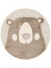 Kids rug Carlo Cream/Taupe ø 120 cm round