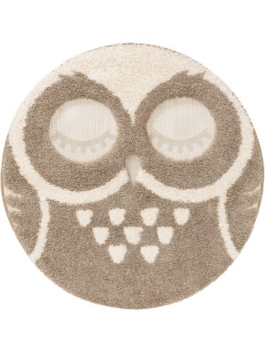 Kids rug Carlo Cream/Taupe ø 120 cm round