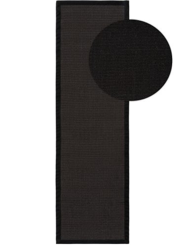 Szizál szőnyeg Sana Black 70x240 cm