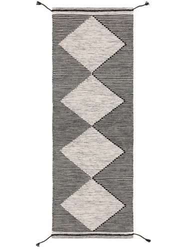 Wool Runner Nahla White/Black 70x200 cm