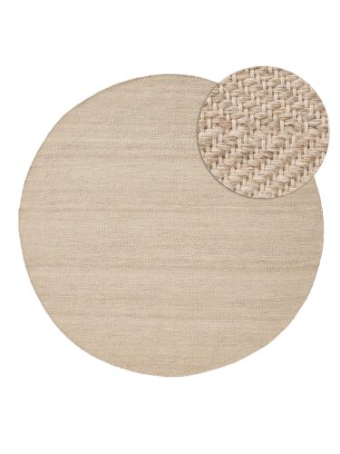 Wool Rug Lars Beige ø 150 cm round