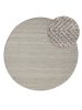 Wool Rug Lars Light Grey ø 150 cm round