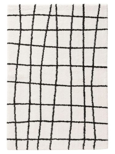 Shaggy rug Louise Black/White 15x15 cm Sample