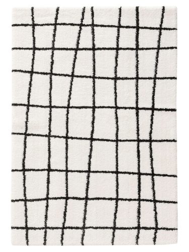 Shaggy rug Louise Black/White 160x230 cm