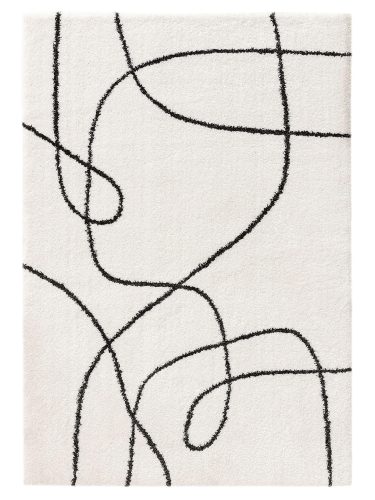 Shaggy rug Louise Black/White 15x15 cm Sample