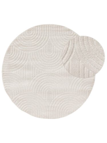 In- & Outdoor Round Rug Mars Cream ø 160 cm round