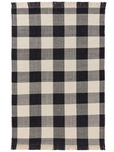 Cotton Rug Lucy Black/White 15x15 cm Sample