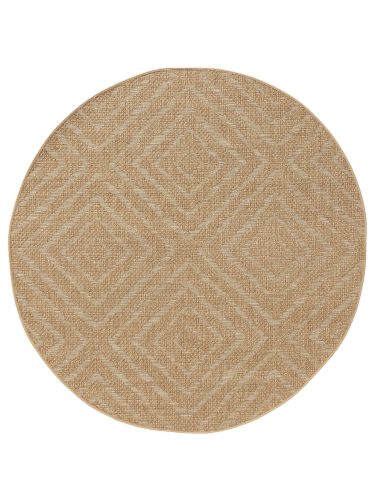 In- & Outdoor Round Rug Como Light Brown ø 160 cm round