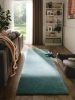 Washable Shaggy Rug Melvin Turquoise 80x250 cm