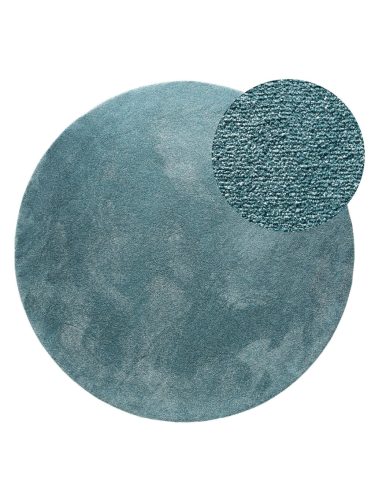 Washable Shaggy Rug Melvin Turquoise ø 150 cm round