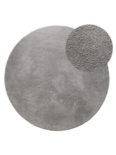 Washable Shaggy Rug Melvin Light Grey ø 150 cm round