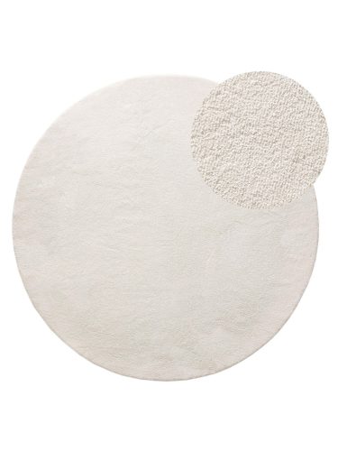 Washable Shaggy Rug Melvin Cream ø 150 cm round