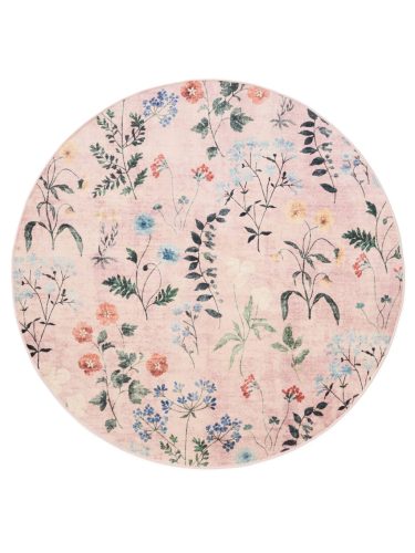 Washable Rug Milly Multicolour/Pink ø 160 cm round